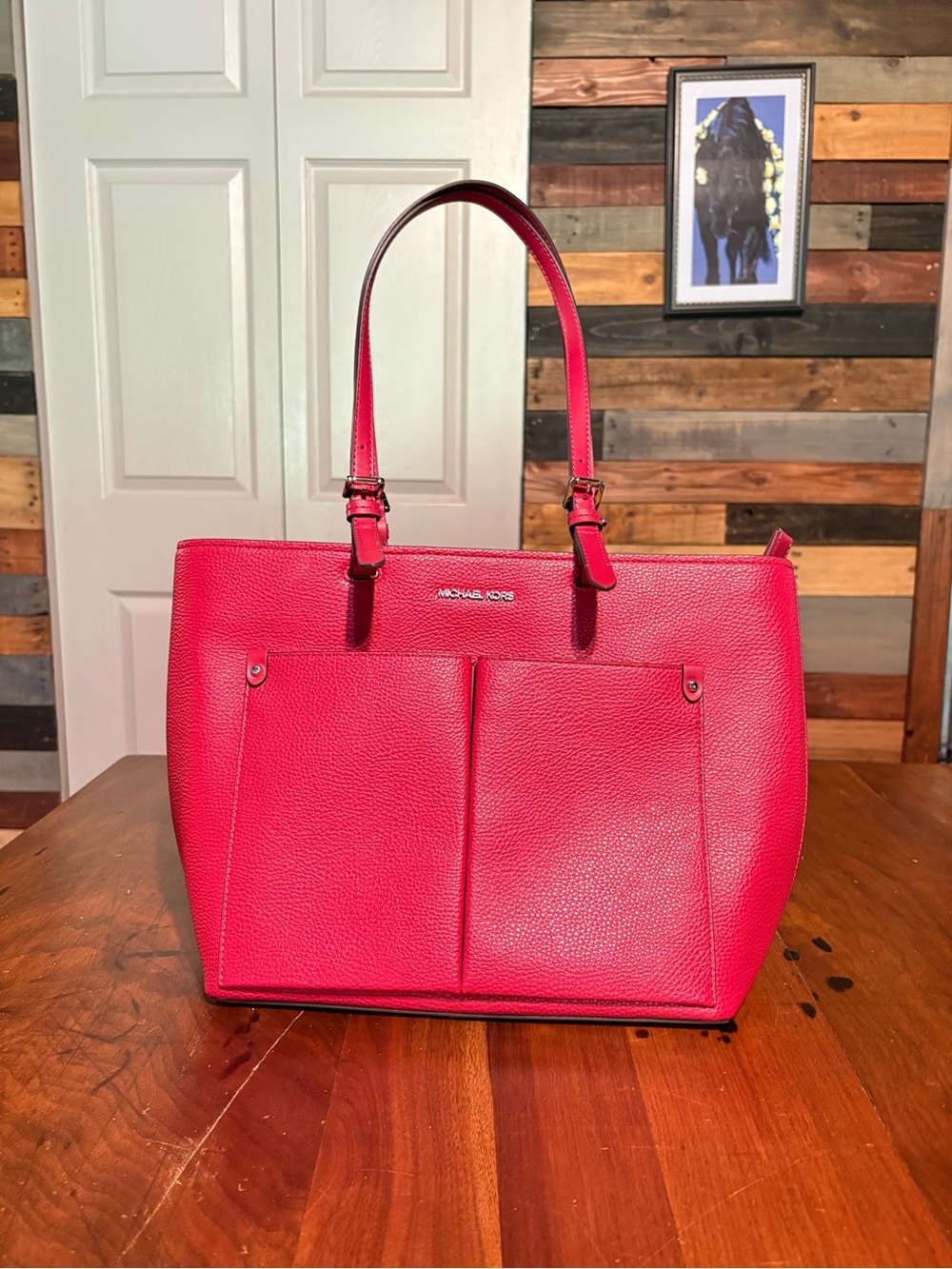 Michael Kors Red Leather Purse